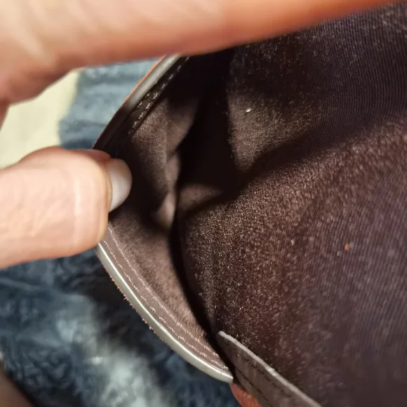 COACH C1522 Pennie Shoulder Bag Mixed Leather Suede Burnt Orange Rust Hobo - Picture 11 of 16